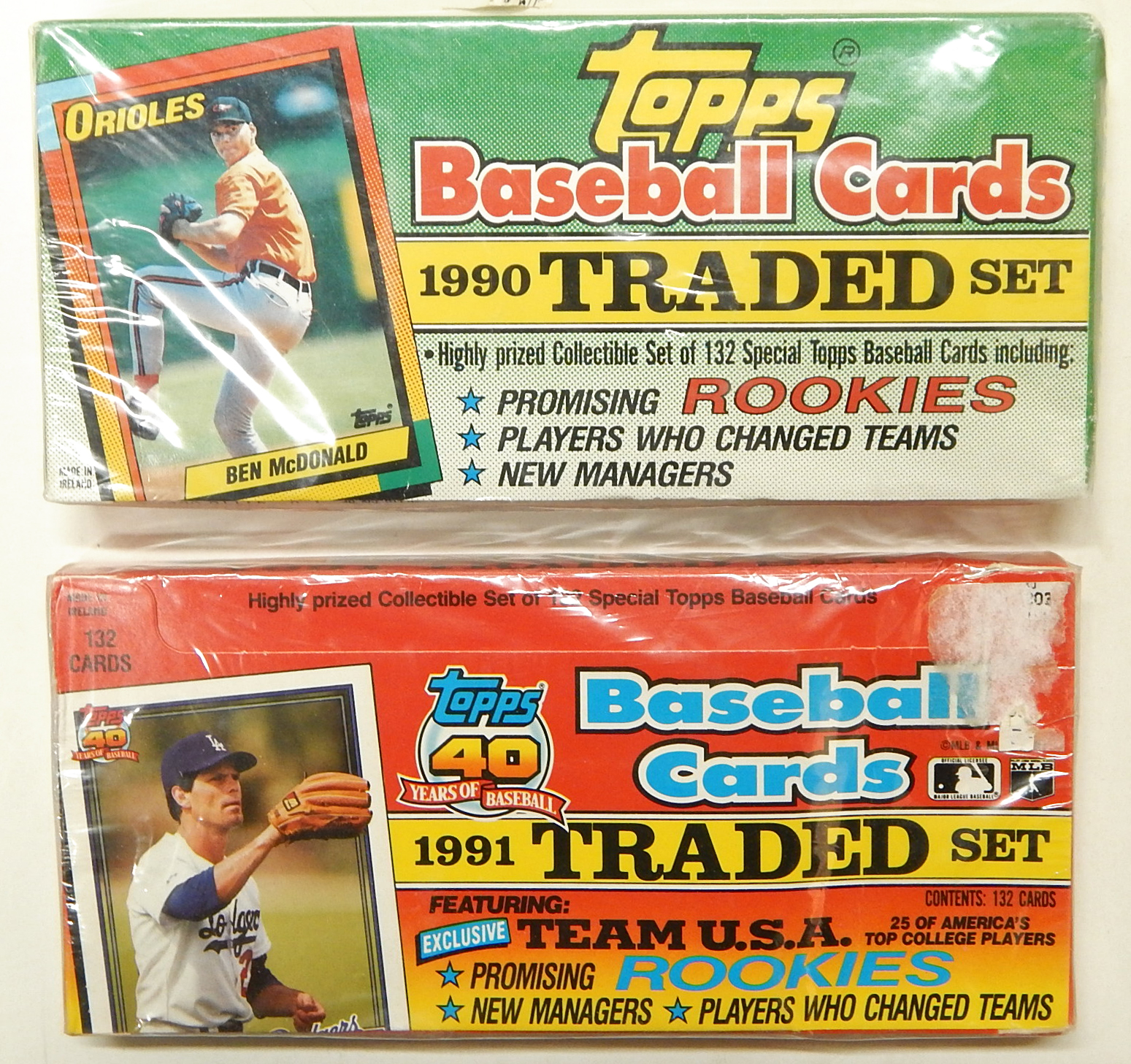 # 1990 & 1991 Topps Traded Baseball Factory Sealed Store Model Sets