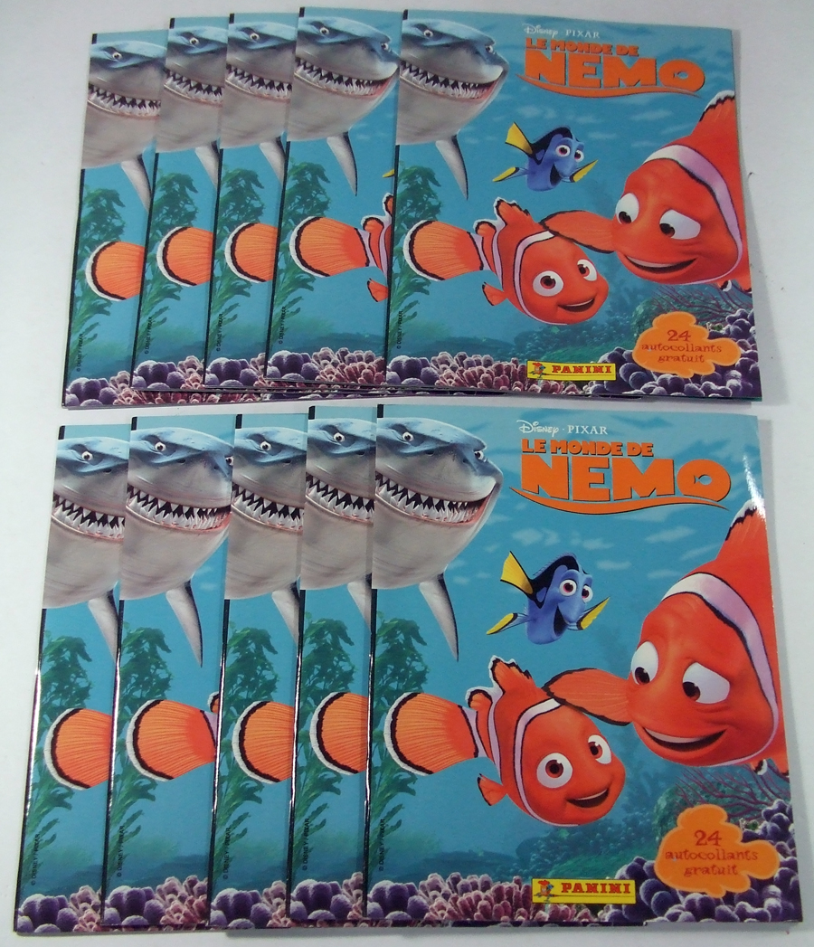 Lot Of 10 Finding NEMO Panini Sticker Album Book With 24 Stickers